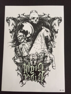 Tillfällig Tatuering 21 x 15cm - dead knight on horse