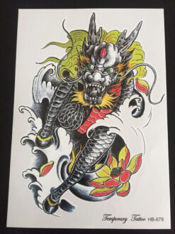 Tillfällig Tatuering 21 x 15cm - Fighting Dragon