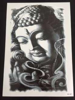 Tillfällig Tatuering 21 x 15cm -Spiritual Black & Grey