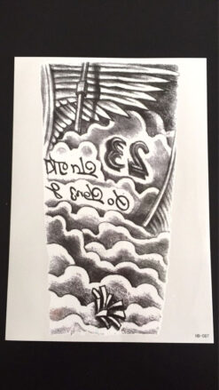 Tillfällig Tatuering 21 x 15cm - Black &Grey