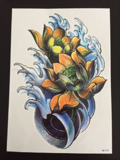 Tillfällig Tatuering 21 x 15cm - Wave lotus