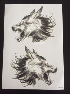 Tillfällig Tatuering 21 x 15cm - Crazy Wolf