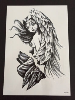 Tillfällig Tatuering 21 x 15cm - fågelflicka