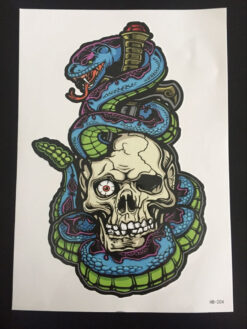 Tillfällig Tatuering 21 x 15cm - scull snake