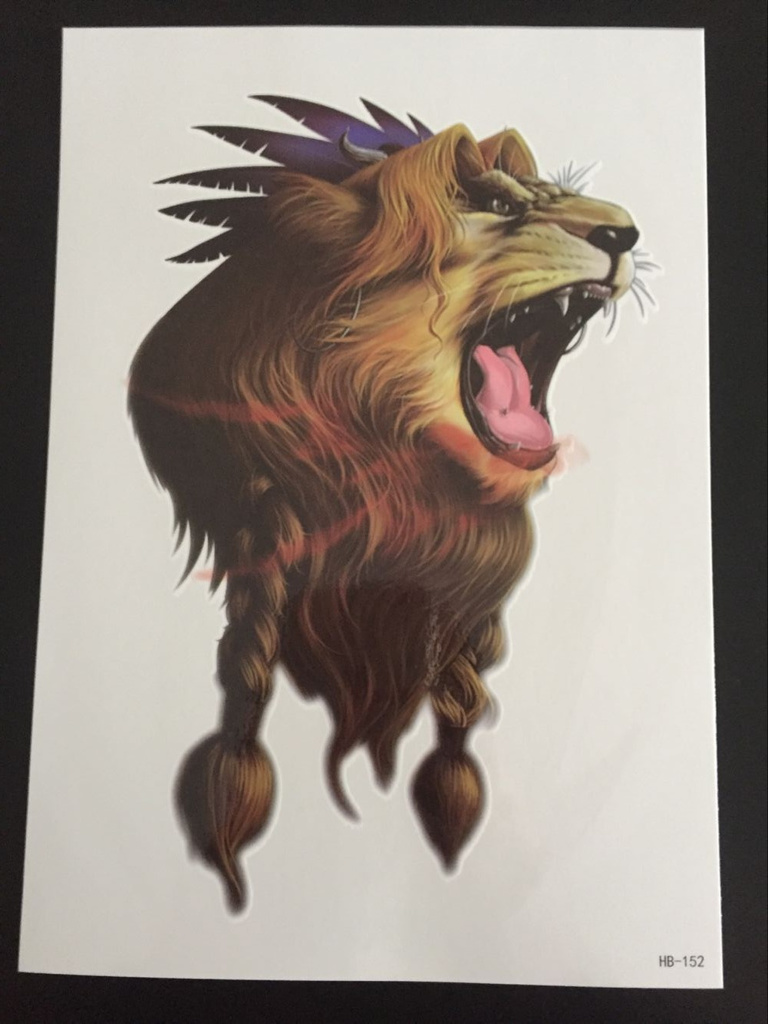 Tillfällig Tatuering 21 x 15cm - lion roar