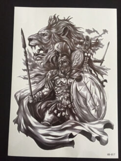 Tillfällig Tatuering 21 x 15cm - gladiator lejon