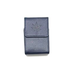 Belt Cigarette case - blå präglat löv