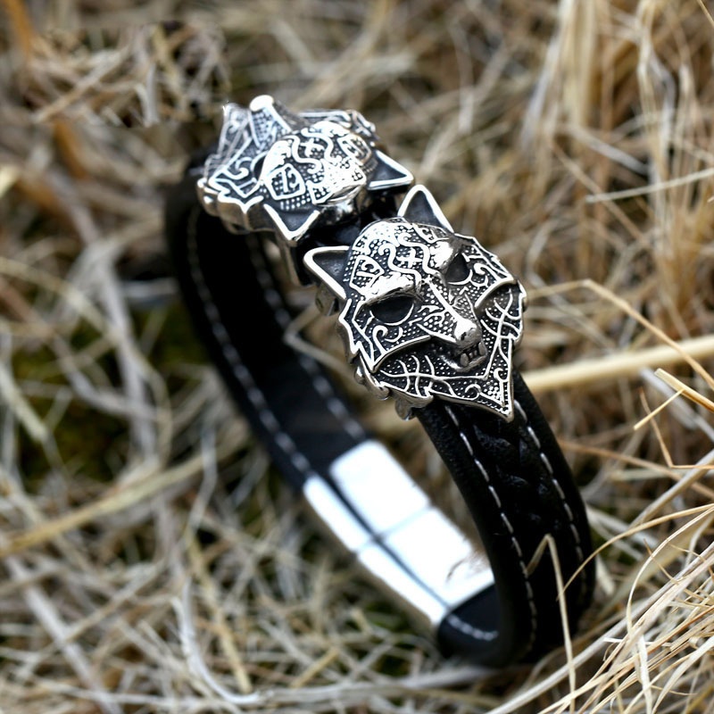 Armband - Nordisk mytologi - Odens två ulvar Gere och Freke