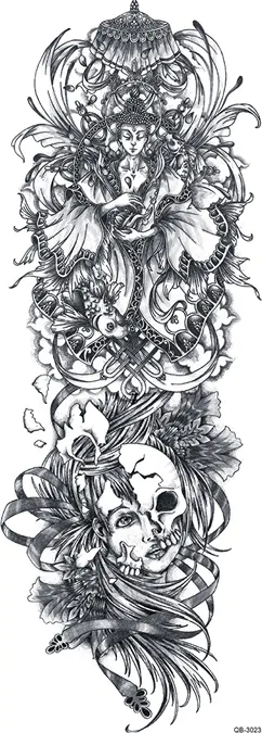 OBS! SE STORLEK! Tillfällig Tatuering - 46x17cm indiskt motiv