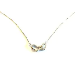 Halsband i äkta silver, S925 med hjärtan