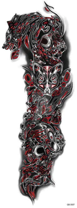 OBS STORLEK - 46 x 17 CM - Tatuering - cool wolfs