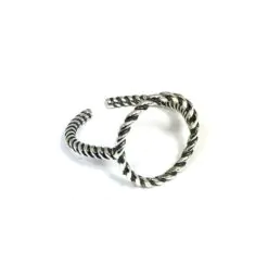 Äkta silverring, S 925 tvinnade cirklar