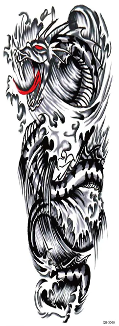 OBS! SE STORLEK! Tillfällig Tatuering-46x17cm drake