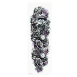 OBS STORLEK - 46 x 17 CM - Tatuering - lila rosor