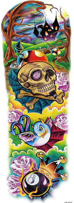 OBS STORLEK - 46 x 17 CM - Tatuering - happy go lucky