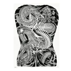 HEL RYGGTAVLA! Tillfällig Tatuering 48 x 34cm - drake