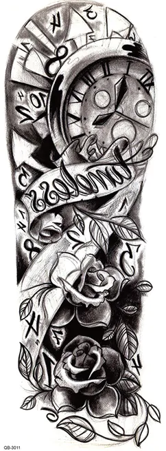 OBS! SE STORLEK! Tillfällig Tatuering - 46 x 17 cm - tid