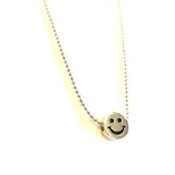 Halsband i äkta silver, S925 med smiley