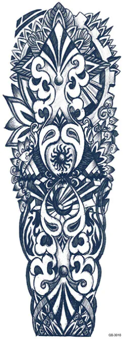 OBS! SE STORLEK! Tillfällig Tatuering - 46 x 17 cm - skiss