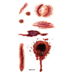 Tillfällig Tatuering 10x5cm - Halloween special! Kulhål