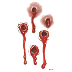 Tillfällig Tatuering 10x5cm - Halloween special! Blödande sår