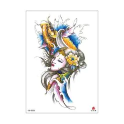 Tillfällig Tatuering 21 x 15cm - Geisha o Koi