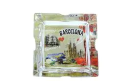 Askfat i Glas Städer Barcelona