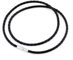 Flätat imitationsläder halsband 3mm*45cm