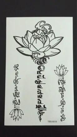 Tillfällig Tatuering 19 x 12 cm - Lotus