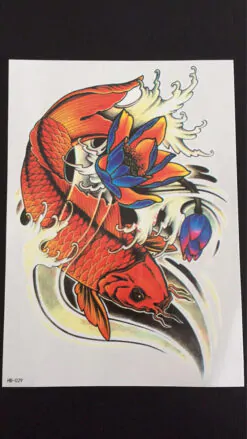 Tillfällig Tatuering 21 x 15cm - Koi Fish