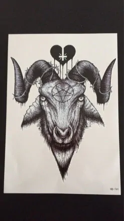 Tillfällig Tatuering 21 x 15cm - Satanic Goat