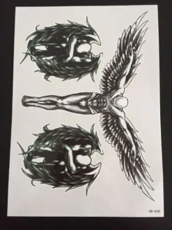 Tillfällig Tatuering 21 x 15cm - ängel - lucifer
