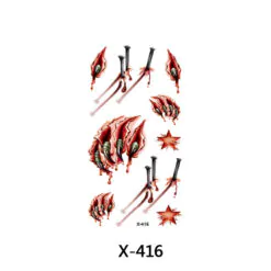 Tillfällig Tatuering 10x5cm - Halloween special! Spikar stjärnor