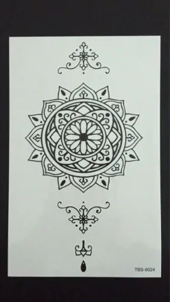 Tillfällig Tatuering 19 x 12 cm -Tribal style Flower