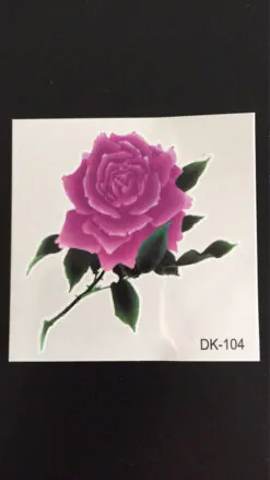 Tillfällig Tatuering 6x6cm- Vacker Lila ros