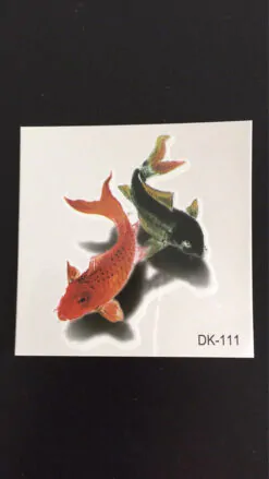 Tillfällig Tatuering 6x6cm- Häftiga Koi-fiskar